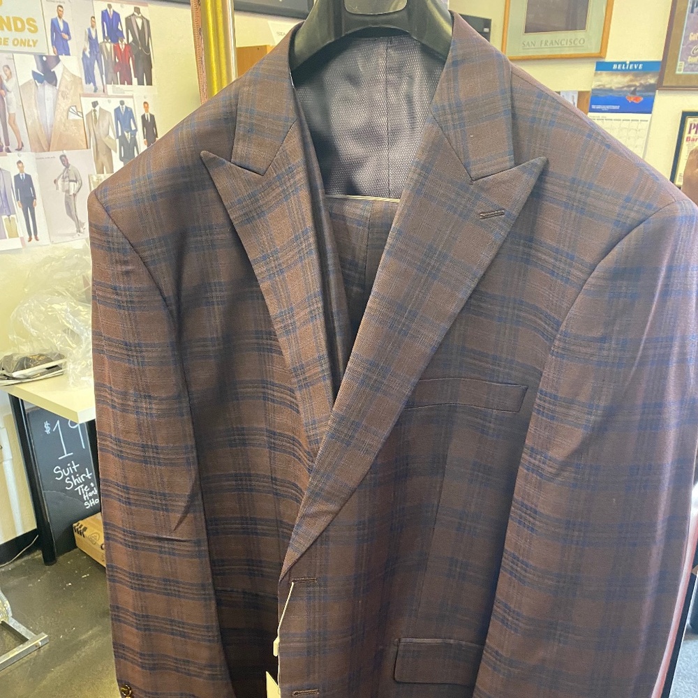 3pc Italian Designed Vinci Suit with Windowpane Design